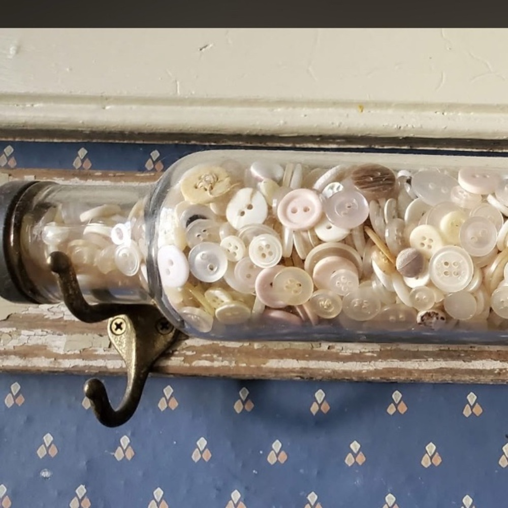 GLASS ROLLING PIN Vintage Clear Optic 14" Black Plastic End Cap Baking Antique - Picture 5 of 5